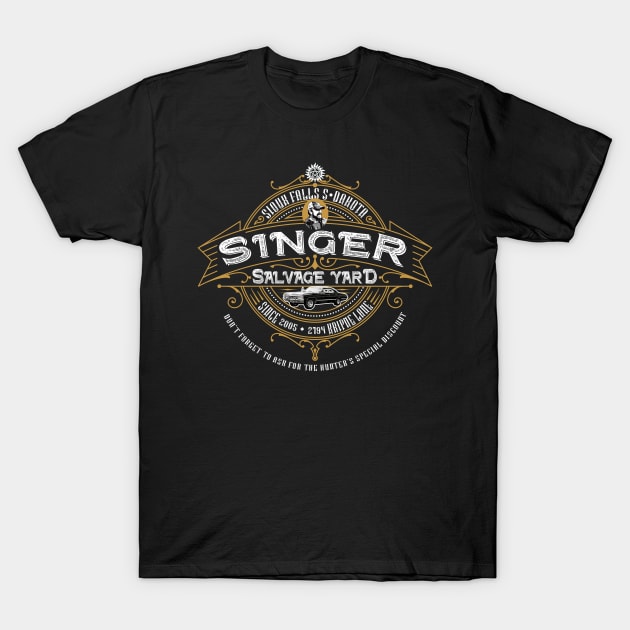 Singer Salvage Yard T-Shirt by Alema Art